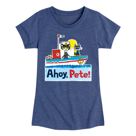 Pete The Cat - Ahoy Pete - Toddler And Youth Girls Short Sleeve Graphic T-Shirt