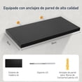 thumbnail image 3 of Set de 6 Unidades Estantes Flotantes, Soportan hasta 8 kg Repisas Flotantes, Estantes Flotantes de Pared, Estante de Almacenamiento Flotante Simple y Moderno Negro, Natural, Café, 3 of 4