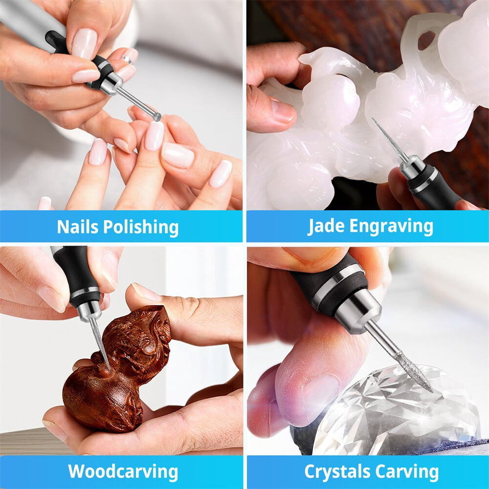 Electric Engraving Pen with 37 Bits,3-Speed Adjust,USB Rechargeable,Rotary Tool for 60+ Surfaces - Mini Electric DIY Engraving Pen Kit Cordless Rotary Tools for Personalization & Gifts