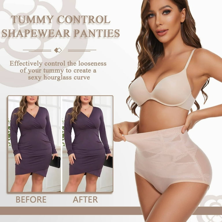 Tummy Control Shaping Brief Underwear-Black And Nude-2Pack-XXL