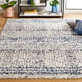 thumbnail image 2 of SAFAVIEH Jericho Rowan Striped Polyester Shag Area Rug, Navy/Ivory, 2'2" x 4', 2 of 8