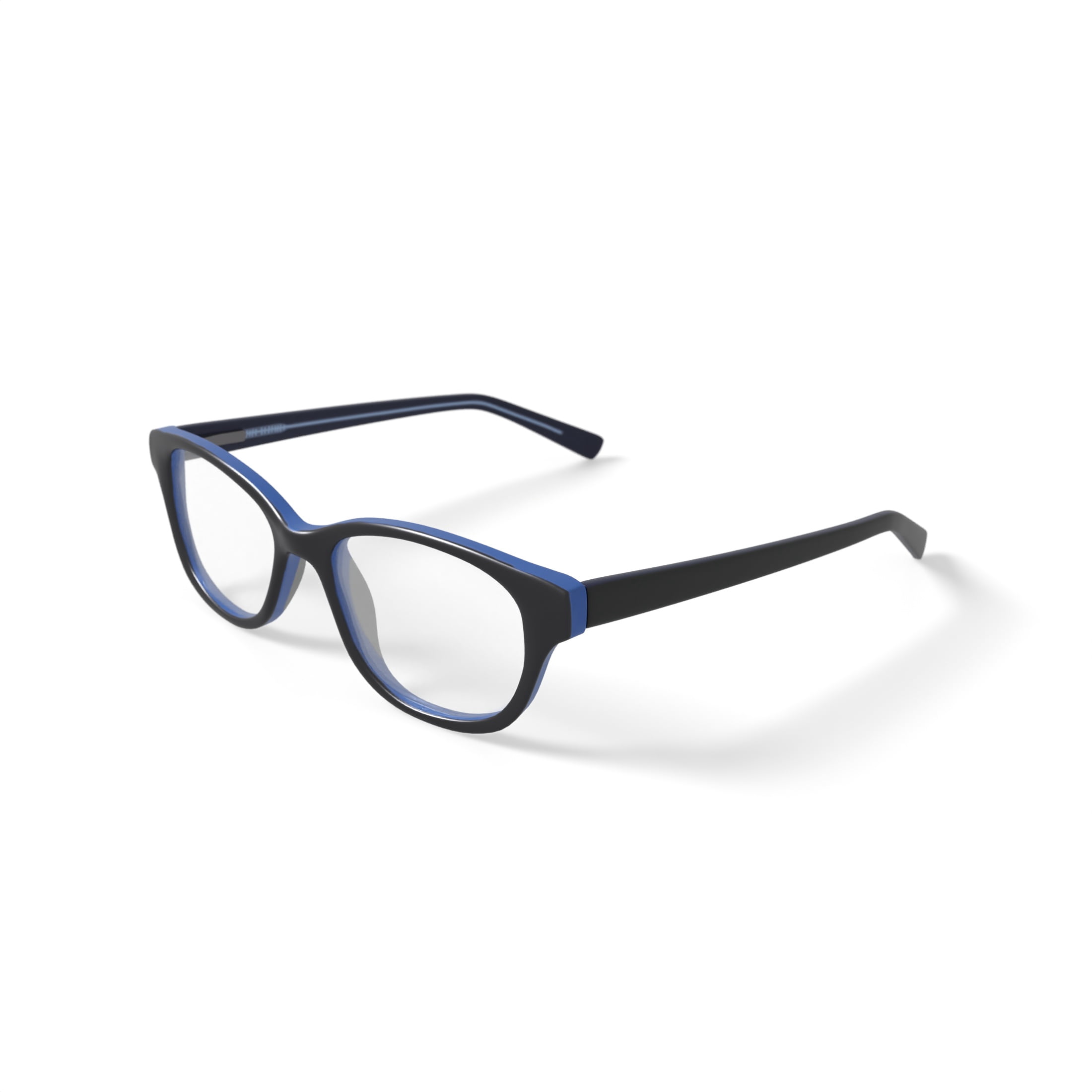 Walmart Youth FM14044 Square Prescription Eyeglasses with Case, Black/Blue