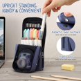 thumbnail image 3 of Standing Pencil Case Large Capacity Pen Bag, Multi-Layer Pen Pouch Pencil Holder Stationery Organizer, Polyester Pencil Bag Storage Box Desk Organizer, Blue, 3 of 8