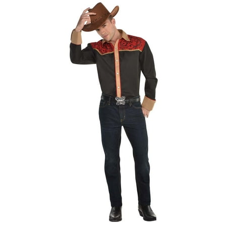 Western Cowboy Mens Adult Bandit Halloween Costume Shirt