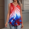 thumbnail image 4 of Iaqnaocc 4th Of July Tank Tops for Women Sleeveless 2026 Summer Casual Loose V Neck Pleated Tees Patriotic American Flag Retro Outfits Multicolor XXL, 4 of 6