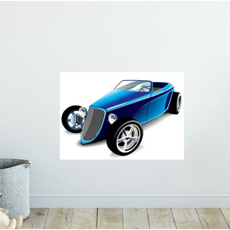 - Classic Blue Muscle Car Wall Decal Sticker, Wallmonkeys Peel & Stick Vinyl Graphic (12 in W x 8 in H)