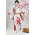 thumbnail image 3 of Hienoo Japanese Traditional Dress Kimono Robe for Kids Girls Yukata Dress Up, White, 3 of 3