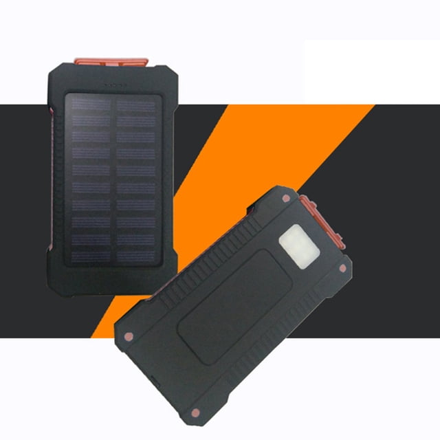 Banque d'Alimentation Solaire Kit Bricolage, Boîtier de Chargeur Panneau Solaire USB LED, Boîtier d'Alimentation Portable Capacité 10000mAh avec Protection contre les Courts-Circuits, Orange