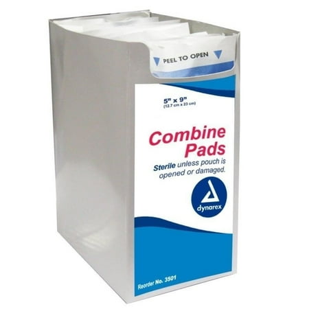 Sterile Trauma Dressing - Dynarex Sterile Combine Pads, Trauma Dressing, 5