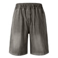 thumbnail image 7 of ATOGUTA Bermuda Jean Shorts Girl Size 5T-15 Elastic High Waist Baggy Denim Shorts Summer Preppy Wide Leg Bermudas with Pockets Gray, 7 of 7