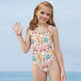 thumbnail image 2 of SEANATIVE One Piece Girls Swimwear Size 13-14 Cartoon Mushroom Kids Beach Swimwear Girls Quick Dry Summer Sleeveless V Neck Bikini, 2 of 7