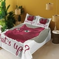 thumbnail image 4 of Ambesonne Saying Fitted & Top Sheet Set with Shams, Love Words Cat Kitten, Red Grey White, 4 of 8