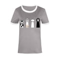 thumbnail image 3 of Gibobby Camisetas Mujer Manga Corta Blusa informal con cuello redondo para mujer, camiseta manga corta con estampado rasguños en color, camiseta vacaci(Gris,XL), 3 of 4