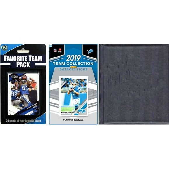 C&I Collectables 2019LIONSTSC NFL Detroit Lions Licensed 2019 Score Team Set & Favorite Player Trading Card Pack Plus Storage Album