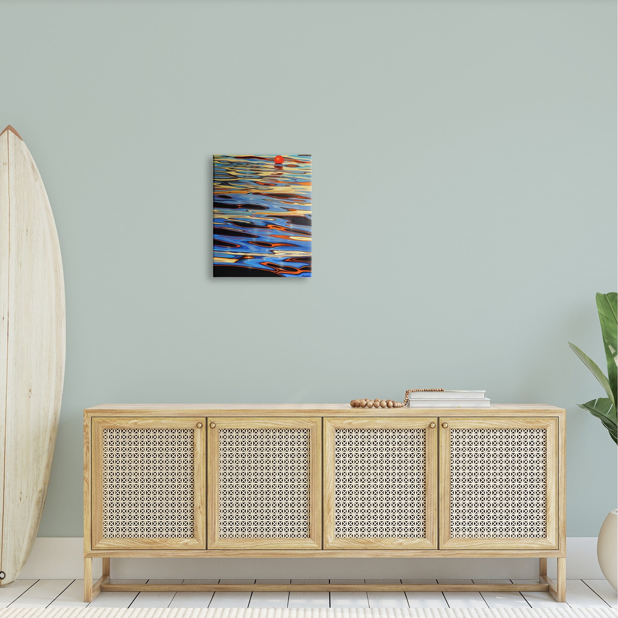 Stupell Industries Ball Floating Reflective Water Ripples Vivid Light Graphic Art Gallery Wrapped Canvas Print Wall Art, Design by Alan Weston