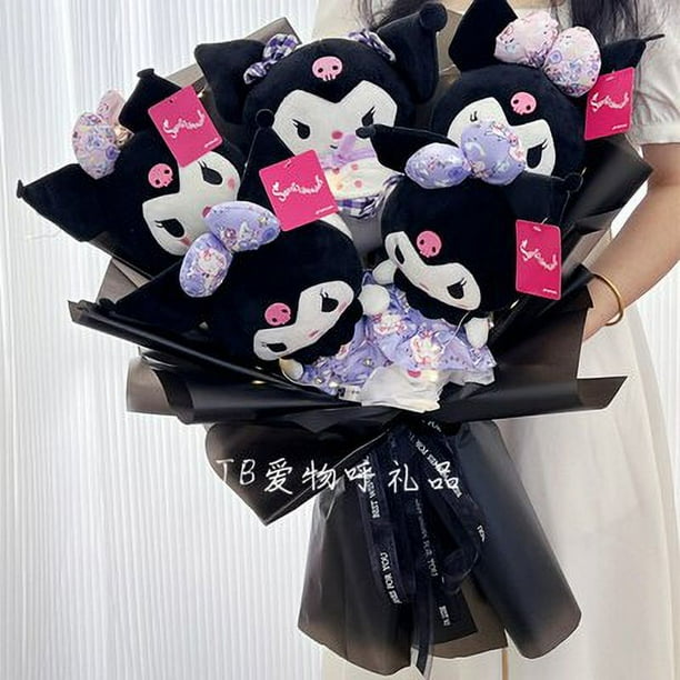 Ramo de peluche Kawaii Sanrio Kuromi para niños, decoración de navidad, flor de peluche de Anime, Hello Kitty, My Melody Doll, juguetes para niños, regalo de navidad, 2023