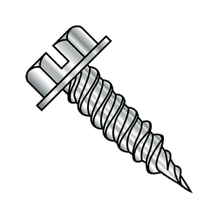 

8-15X1 Slotted Ind Hex washer 1/4 Across Flats Full Thread Self Piercing Screw 18 8 Stainless Steel (Pack Qty 2 000) BC-0816PSW188