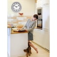 thumbnail image 4 of Reloj de pared JENLYSTIME retro de 30 cm, silencioso, no hace tictac, plateado, 4 of 7