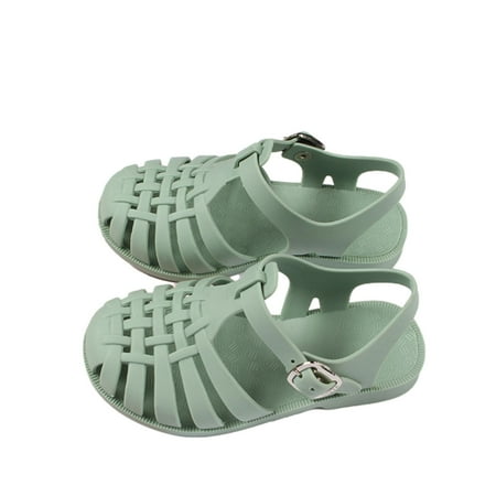

Gureui Toddler Infant Baby Boys Girls Summer Flat Sandals Solid Color Hollow Out Walking Shoes Footwear