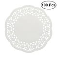 thumbnail image 1 of 100pcs Disposable Oil-absorbing White Lace Paper Doilies Cake Box Liner Packaging Paper Pad 5.5", 1 of 7