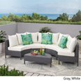 thumbnail image 3 of Afuera Living 5 Piece Outdoor Wicker Sectional Sofa Set in Gray, 3 of 23