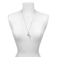 thumbnail image 3 of Delight Jewelry Silvertone Disc 1/2'' Initial - k - Everlasting Love Engraved Cross Zoey Necklace, 28", 3 of 4