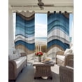 thumbnail image 4 of Blue Beige Ombre Blackout Curtains 72 Inches Long for Bedroom, Moire Geometric Abstract Modern Thermal Insulated Room Darkening Black Out Window Curtain Panels Grommet Drapes for Living Room, 4 of 8