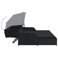 thumbnail image 2 of vidaXL 2-Person Sun Lounger with Canopy Poly Rattan Black, 2 of 5