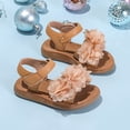 thumbnail image 4 of Hessimy Toddler Girls Sandals Soft Rubber Flats Summer Baby Flower Girl Shoes,Comfy Anti-Slip(Khaki,12), 4 of 7