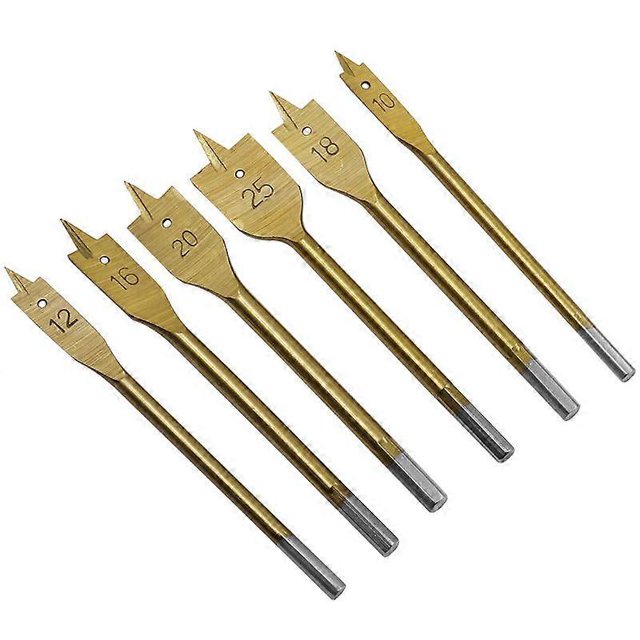 6pcs Flat Spade Drill Bits High Grade Spade Blade Bits Woodworking Flat Drilling
