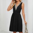 thumbnail image 4 of Vestido De Mujer Vestido de verano para mujer, vestido elegante con bolsillo, sencillo para fiestas navideñas (negro L) Cgtredaw para Mujer Negro T XXL, 4 of 8