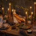 thumbnail image 6 of WYZworks 10" Fluted Ribbed LED Brown Tan Grooved Pillar Candles, Remote & 24h Timer Memory, On/Off Switch - Flameless Dimmable Battery Operated w/Flicker Mode, Home Wedding Decor (6 Pack), 6 of 9