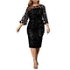 thumbnail image 1 of Vestido de lentejuelas con perspectiva de empalme sólido de manga larga de talla grande Sexy para mujer a la moda Fridja nbo589, 1 of 7
