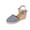 Blue, variant on Womens Espadrille Sandals Crochet Lace Adjustable Ankle Strap Shoes Summer Closed Toe Chunky High Heel Sandals