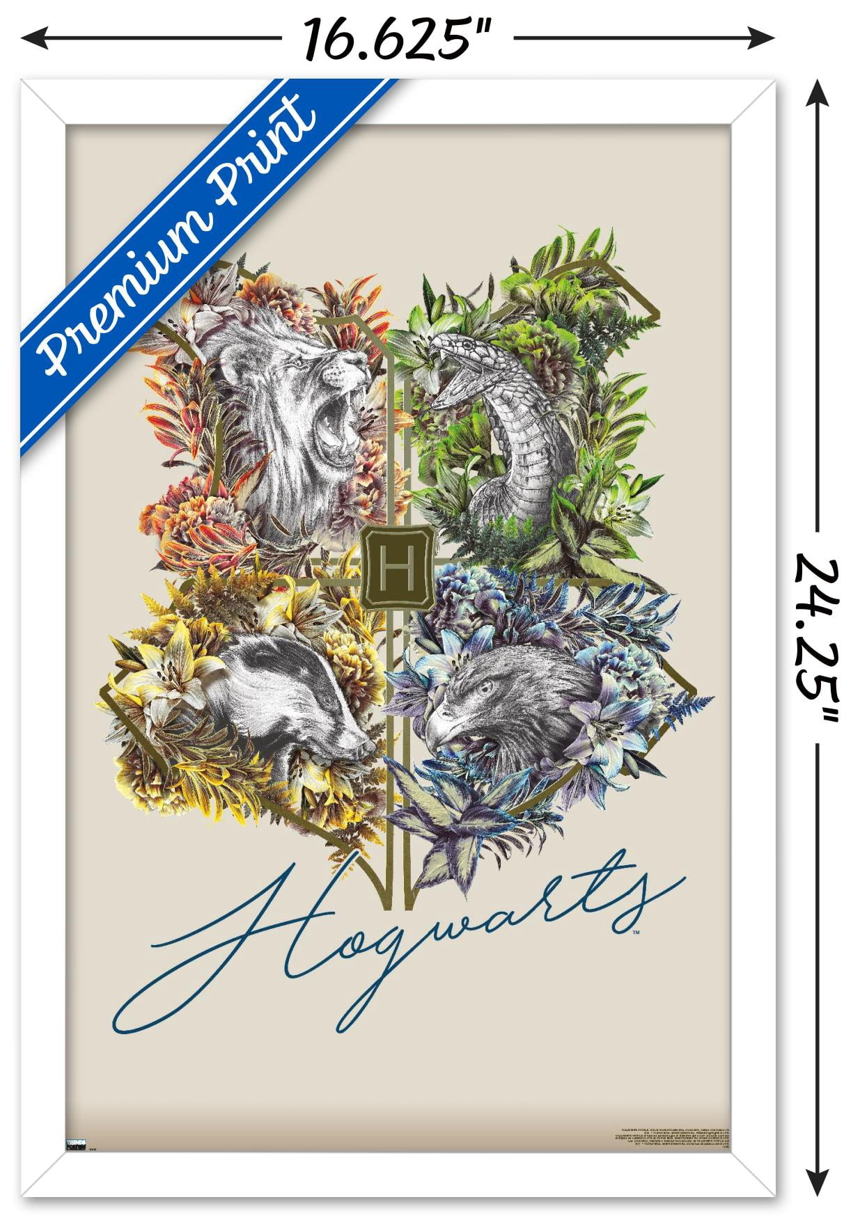 The Wizarding World: Harry Potter - Flower House Crest Wall Poster, 14.725" x 22.375", Framed