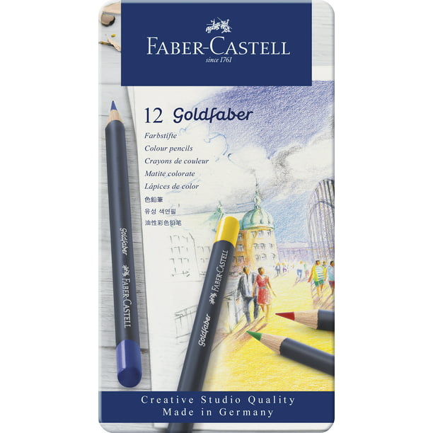 faber-castell goldfaber color pencils - tin of 12 colors