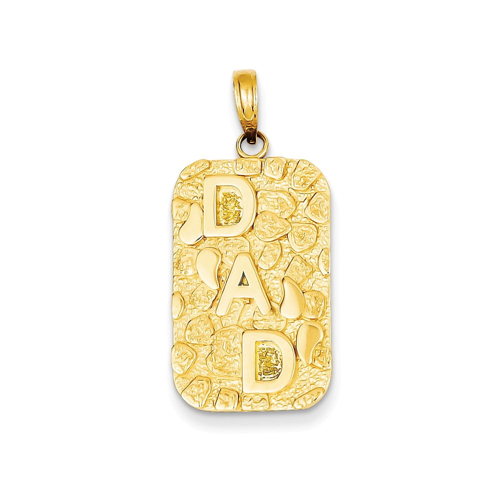14K Solid Yellow Gold Plain .009 Gauge Engravable Raindrop Disc Charm 23mm x 11mm