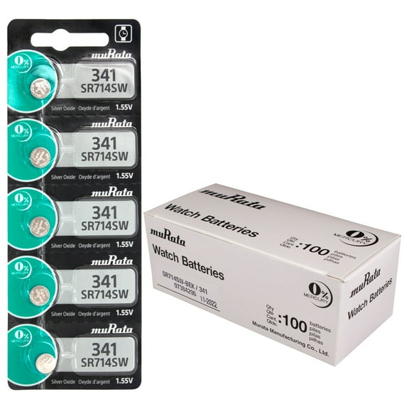 Murata Watch Battery 341 SR714SW Silver Oxide Button Cell 1000 Wholesale Pack