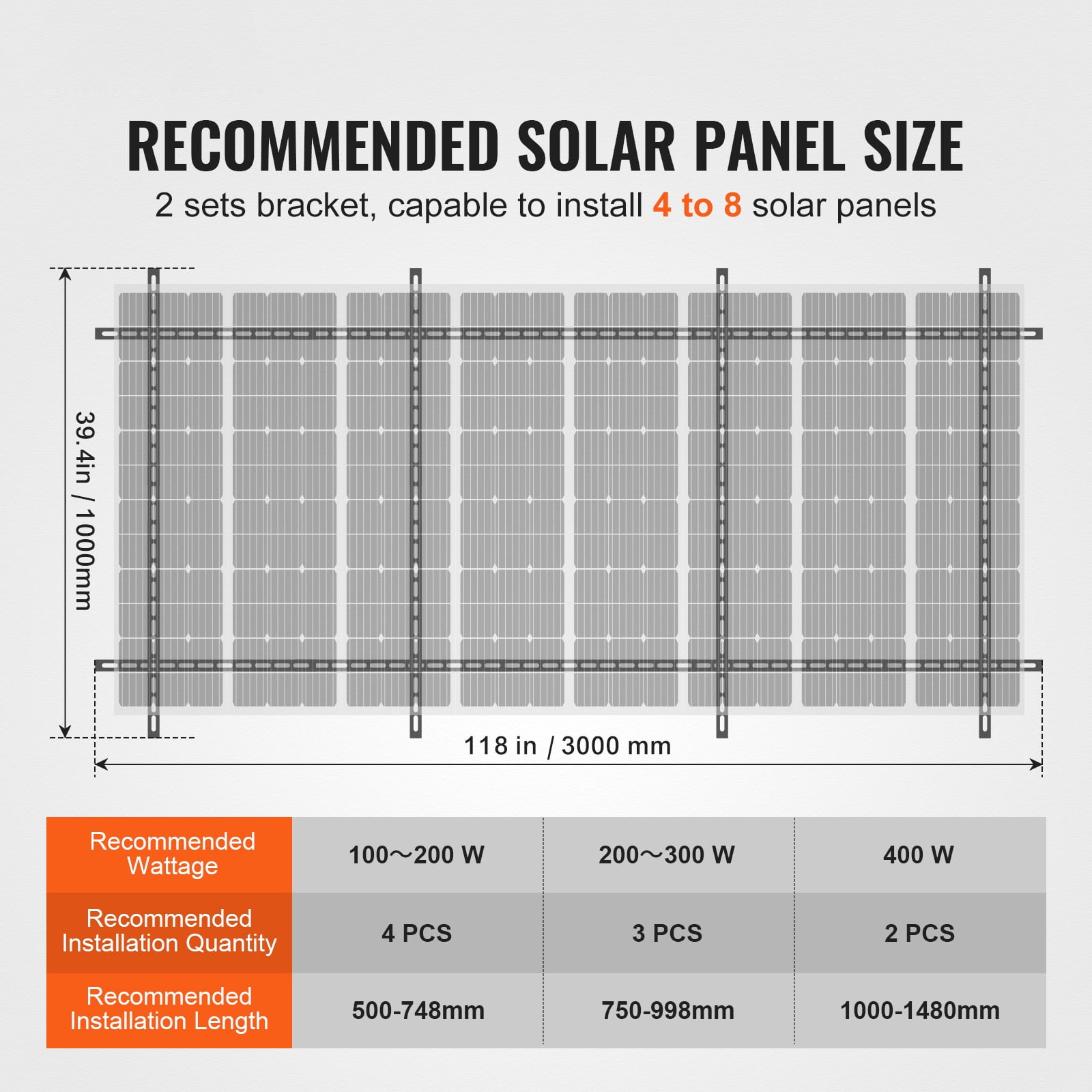 KFFKFF Pair of Solar Panel Support Structures, Flexibly Adjustable 30°-60° Multi-Unit Solar Panel Holders for 4-8PCS Solar Panels, Durable Carbon Steel Solar Panel Base for Agricultural Lands, Recrea