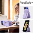 thumbnail image 6 of Phone Case for Samsung Galaxy Z Flip 3 5G 2021 Wallet Cover with Credit Card Holder Zipper Slot Crossbody Strap Lanyard Leather Stand Cell Accessories ZFlip3 Z3 Flip3 3Z Women Girls Purple, 6 of 13
