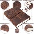 thumbnail image 3 of Leather Journal Tree of Life Genuine Leather Notebooks For Women - Beautiful Journal with Embossed Tree - Blank Handmade Paper - Inspirational Birthday Gifts for Women & Gifts for Men, 3 of 5