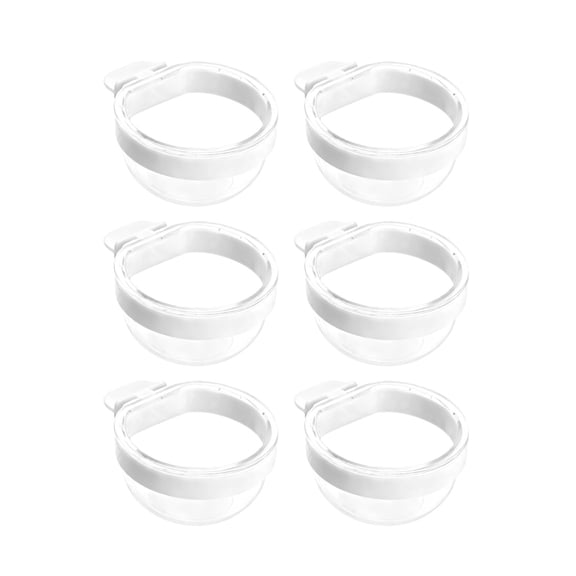 Pack of 6 Multipurpose Bird Water Dispenser Clear Plastic Cage Mounting Feeder Bowl For Finches Parrots