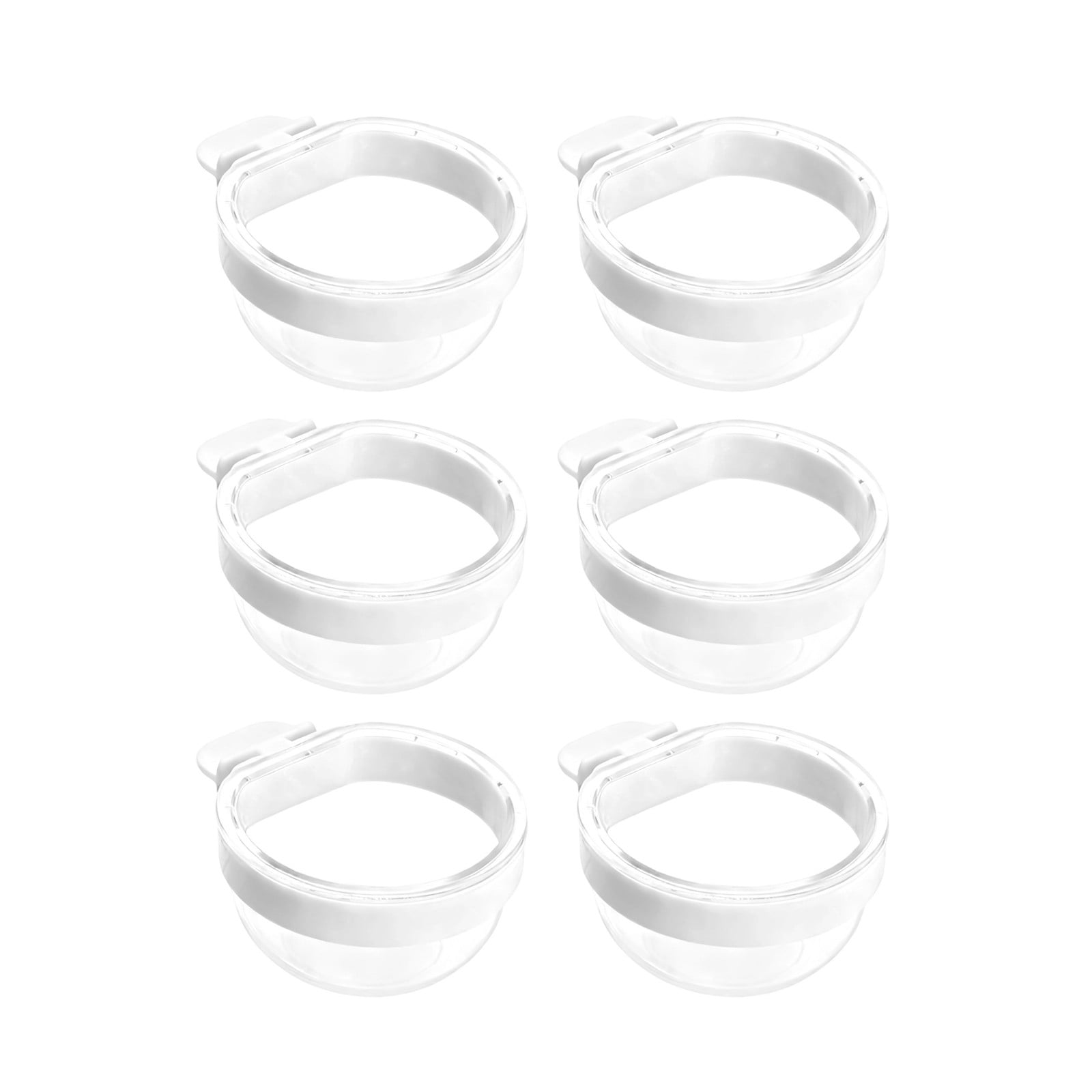 6pc Detachable Bird Feeder Cups for Cockatiels Lovebirds, Clear polyethylene Water Bowls, Easy Refill & unstaineding Accessories