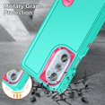 thumbnail image 5 of for Moto Edge Plus 2022 Case Moto Edge 30 Pro Case with Kickstand Case 3-Layer Military Grade Protective Case Cover Silicone Shockproof for Motorola Moto Edge Plus+ 2022 Phone Case (Cyan+Rose Red), 5 of 17
