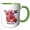 Green/White, variant on 3drose, Map and Flag of Missouri with State Nickname. All Counties Labeled, 11oz Two-tone Red Mug