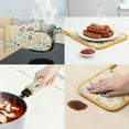 thumbnail image 4 of REGALWOVEN Oven Mitts and Pot Holders Sets 2Pcs, Heat Resistant Kitchen Oven Gloves and Pot Holders for Baking Yellow 10x6.5inch, 4 of 7