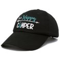 thumbnail image 3 of DALIX Womens Happy Camper Hat Soft Cotton Camping Caps in Black - Teal, 3 of 6