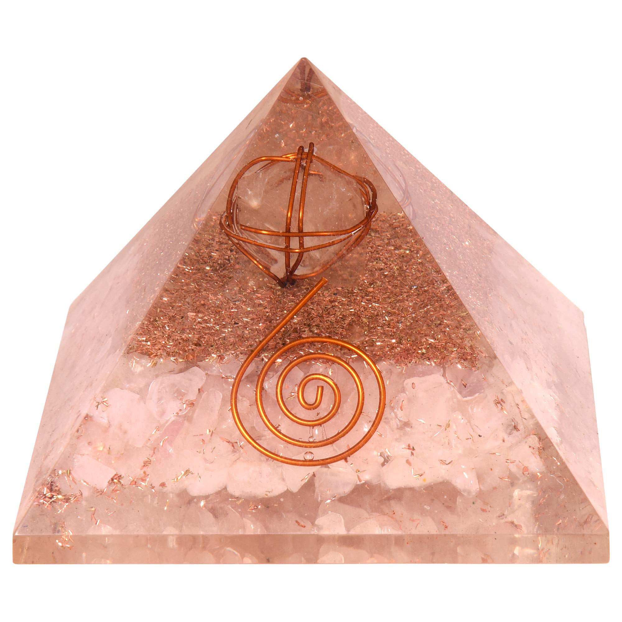 Set of 3 and Size - 1 and 1 Inches Aatm Energy Generator Gemstone Rose Quartz Pyramid for EMF Protection Chakra Healing Meditation 