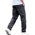 thumbnail image 4 of Men's Cargo Work Pants Durable Ripstop Twill Woven Cargo Pants Contrast Stitch Multi Pocket Loose Straight Leg Work Trousers Casual Outdoor Tactical Pants For Walking Skateboarding, 4 of 4