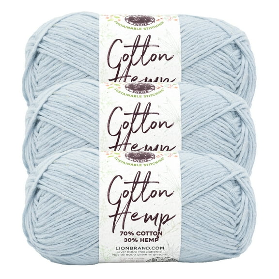 Lion Brand Yarn Cotton Hemp Aero Medium Cotton, Hemp Yarn 3 Pack